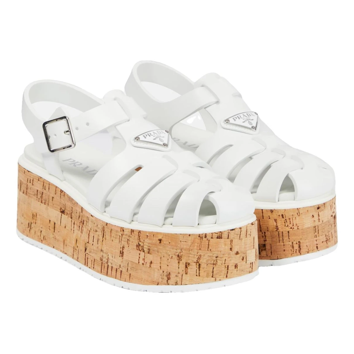 Pre-owned Prada Sandals In White