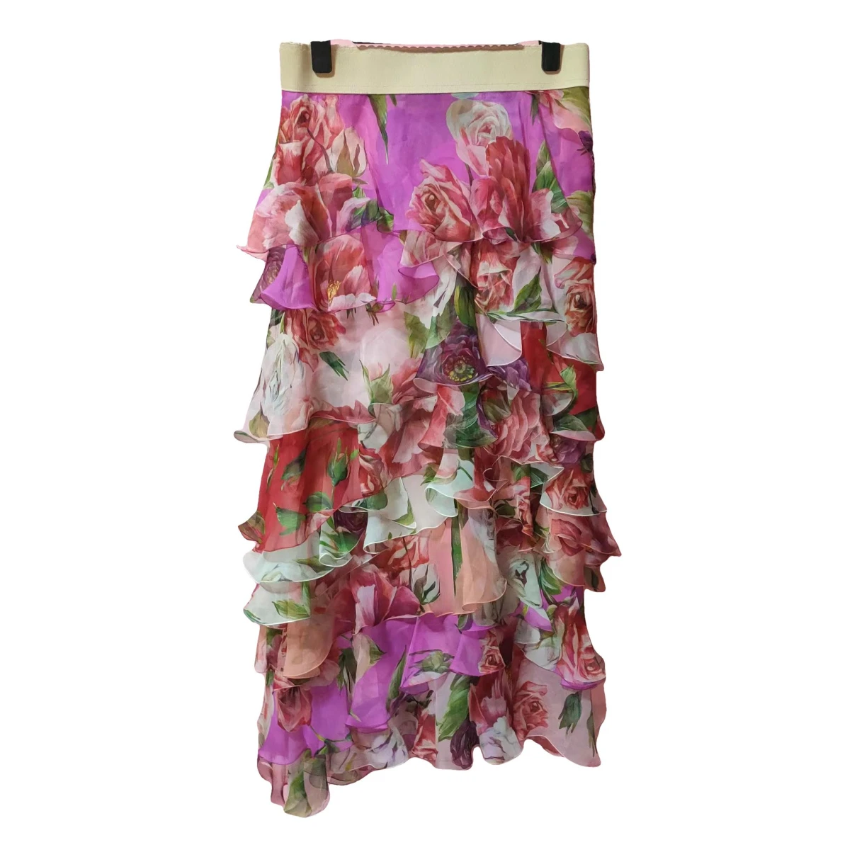 Pre-owned Dolce & Gabbana Silk Mid-length Skirt In Pink