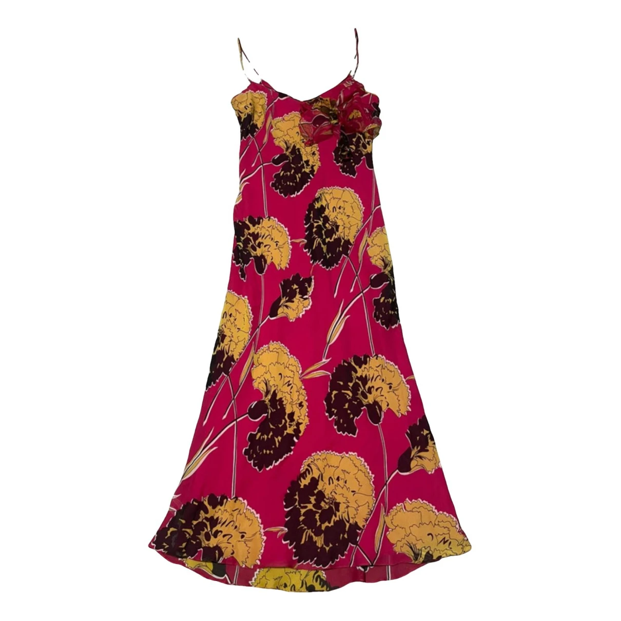 Pre-owned John Galliano Silk Mid-length Dress In Multicolour