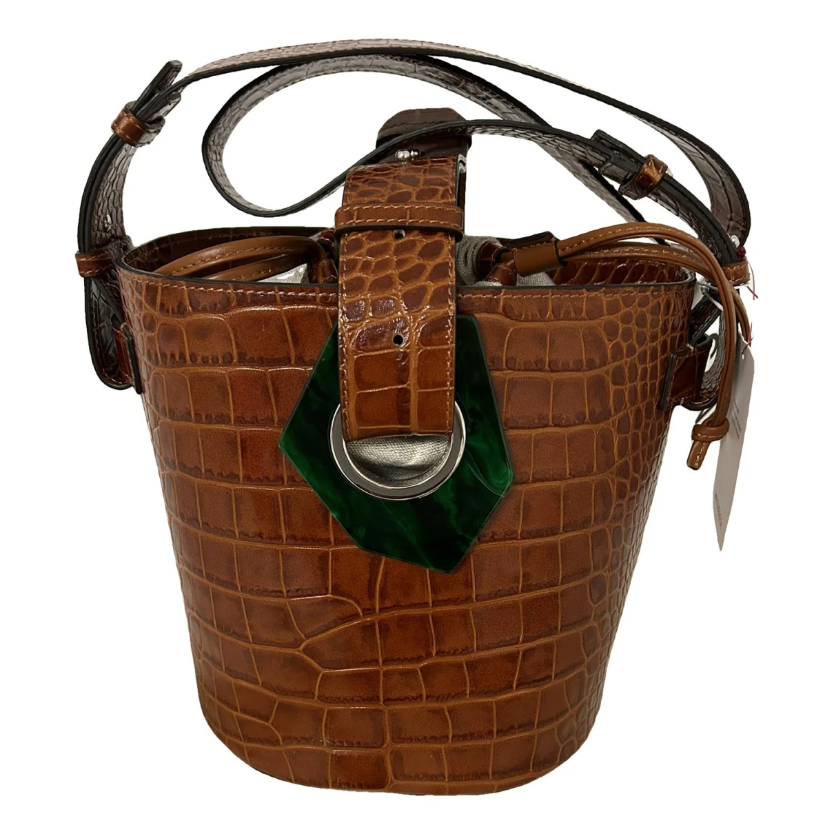 Pre-owned Ganni Leather Handbag In Brown