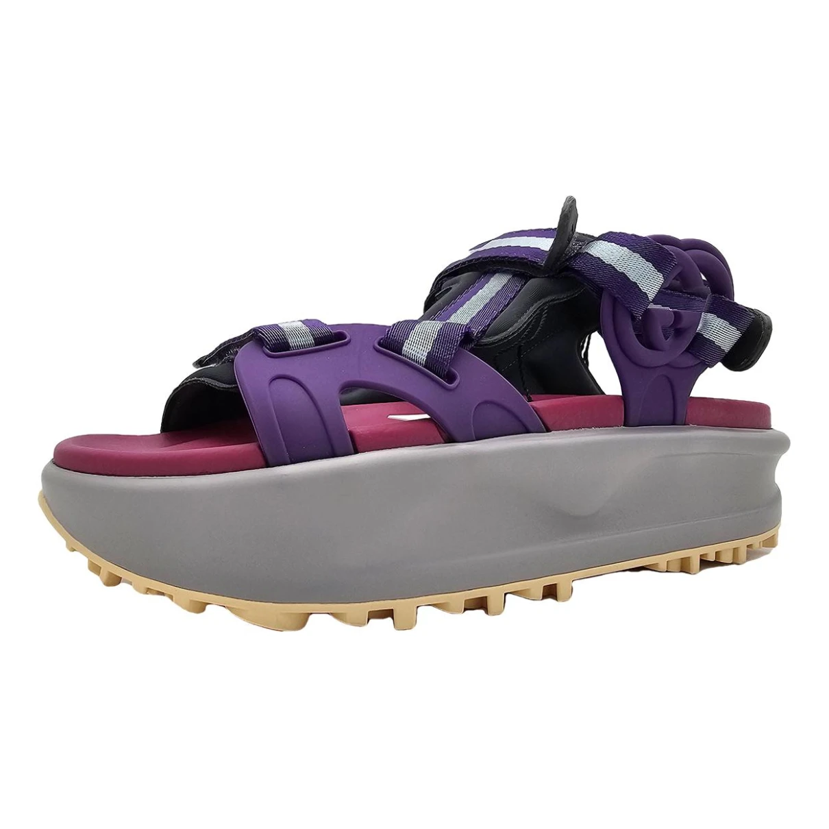 Pre-owned Gucci Cloth Sandal In Purple