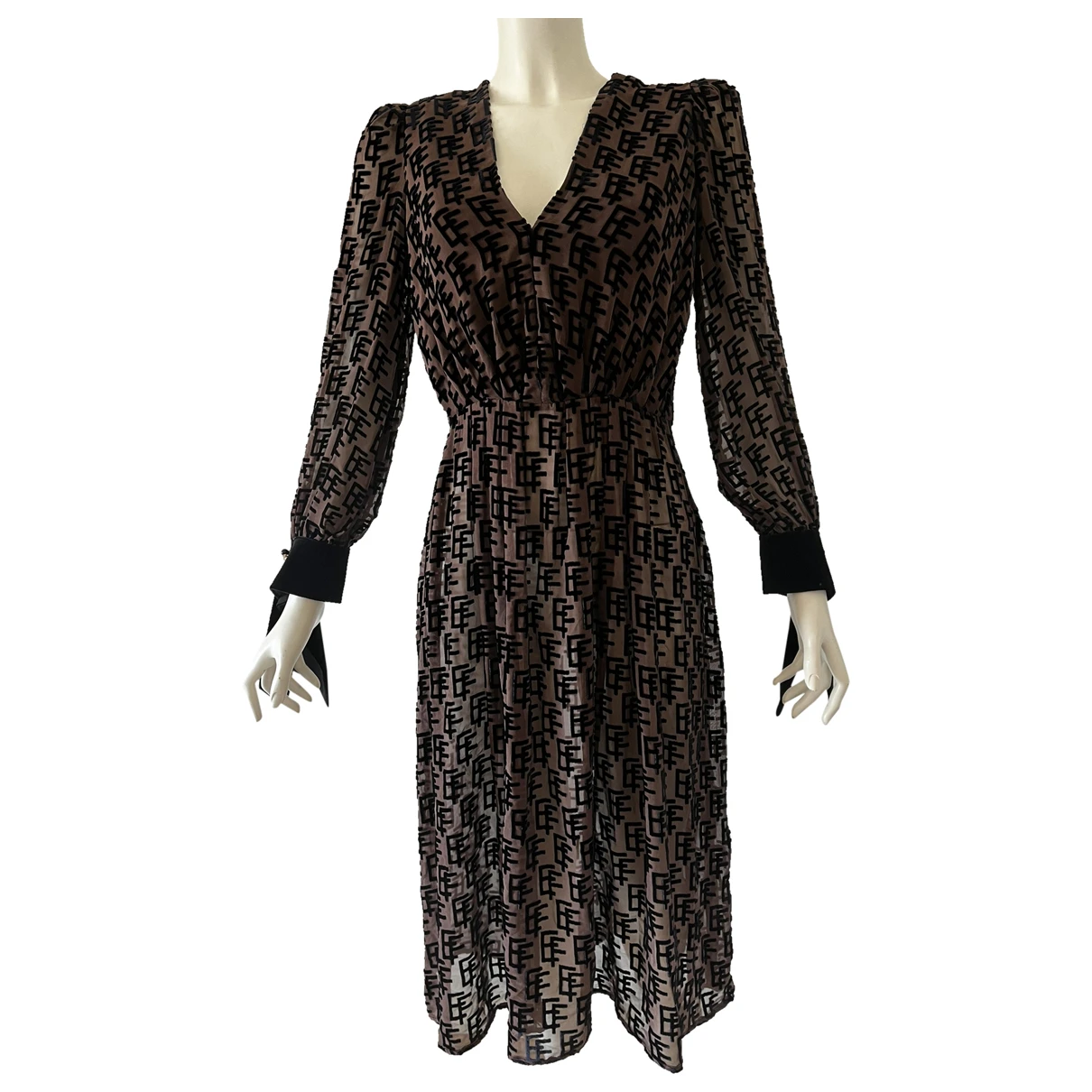 Pre-owned Elisabetta Franchi Mid-length Dress In Brown