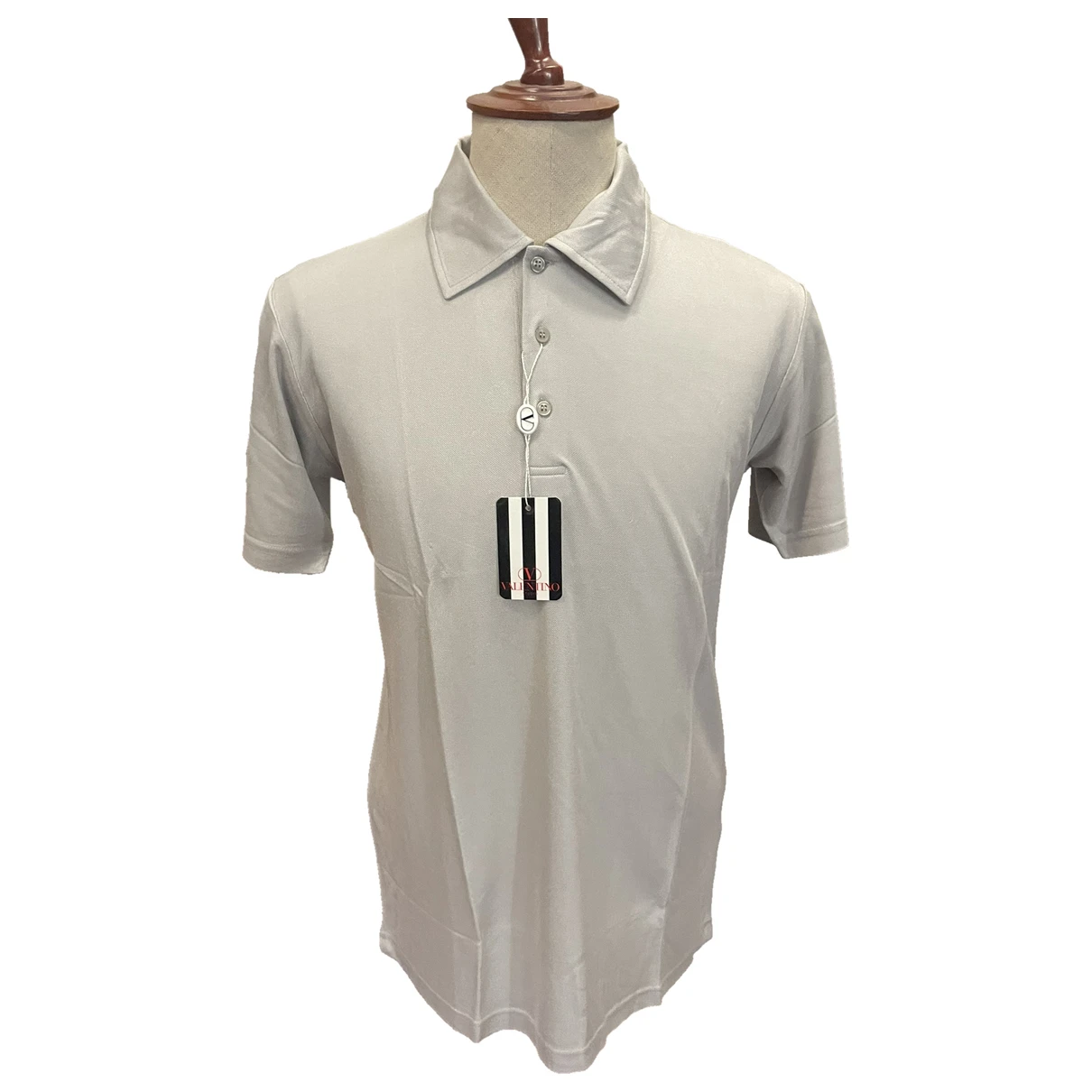 Pre-owned Valentino Silk Polo Shirt In Grey