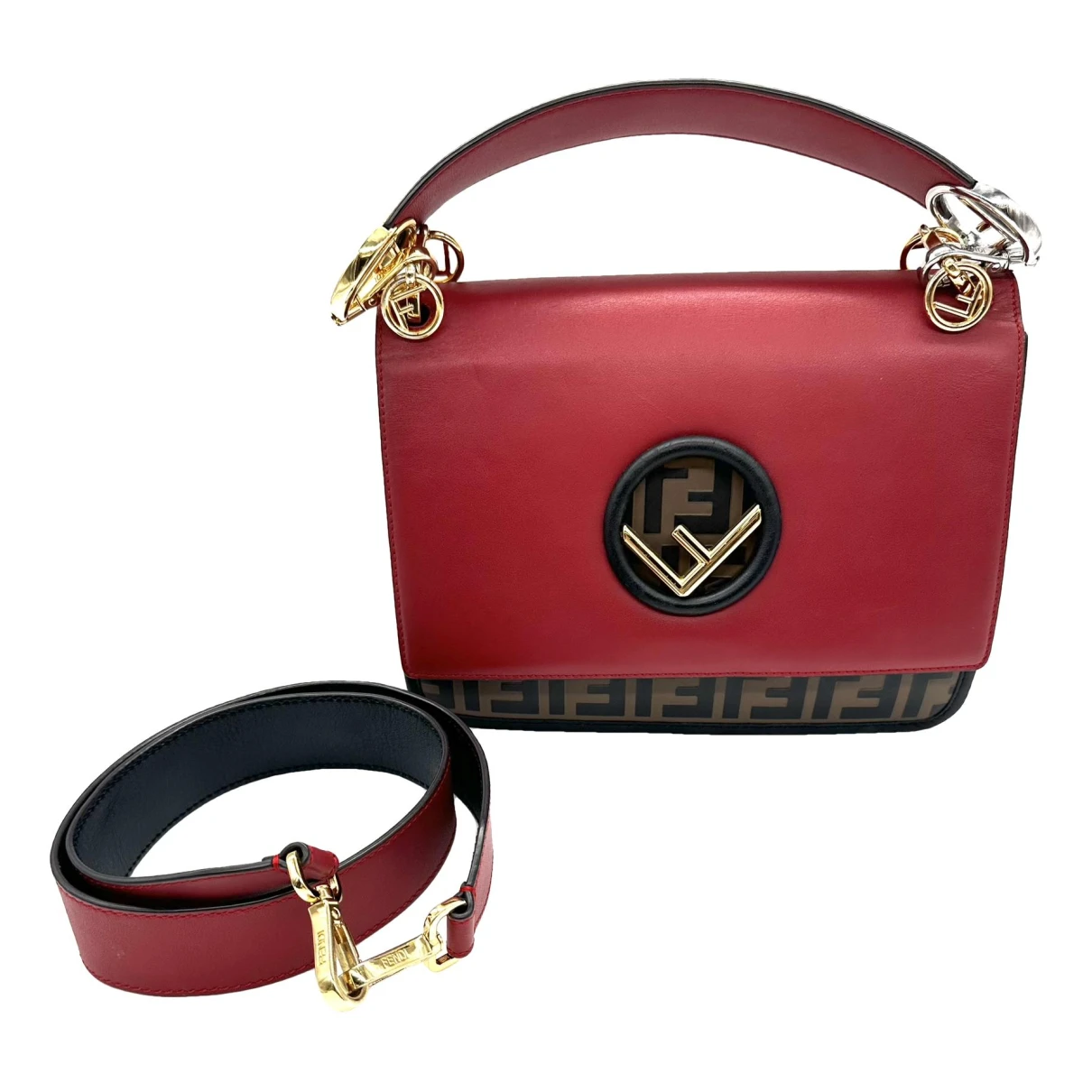 Pre-owned Fendi Leather Clutch Bag In Multicolour