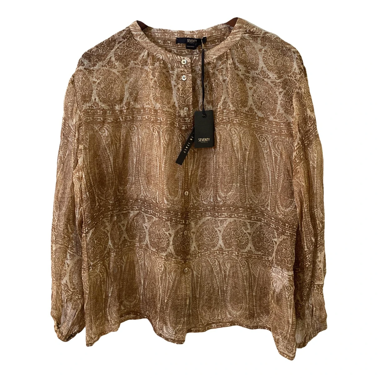 Pre-owned Seventy Linen Blouse In Brown