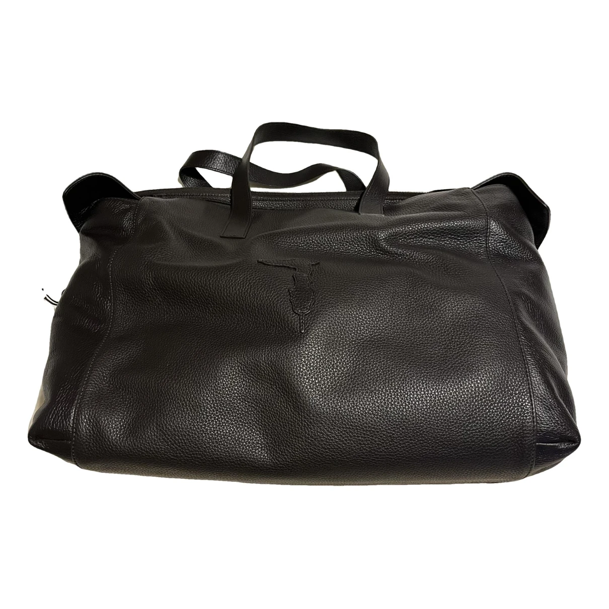 Pre-owned Trussardi Leather Weekend Bag In Brown