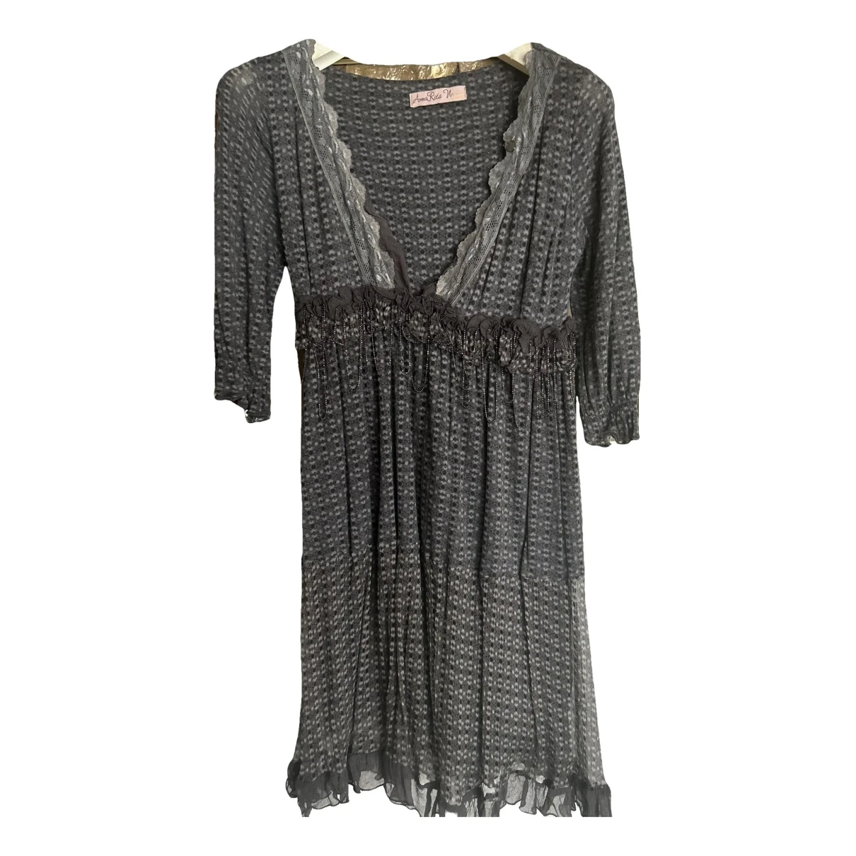 Pre-owned Annarita N Wool Mini Dress In Grey