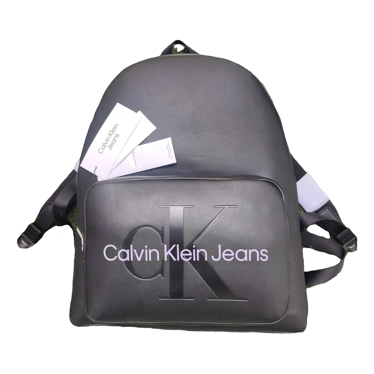 Pre-owned Calvin Klein Jeans Est.1978 Vegan Leather Backpack In Black