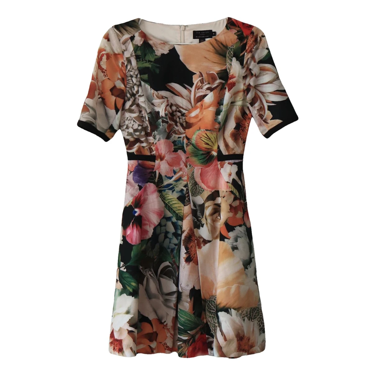 Pre-owned Ted Baker Silk Mid-length Dress In Multicolour