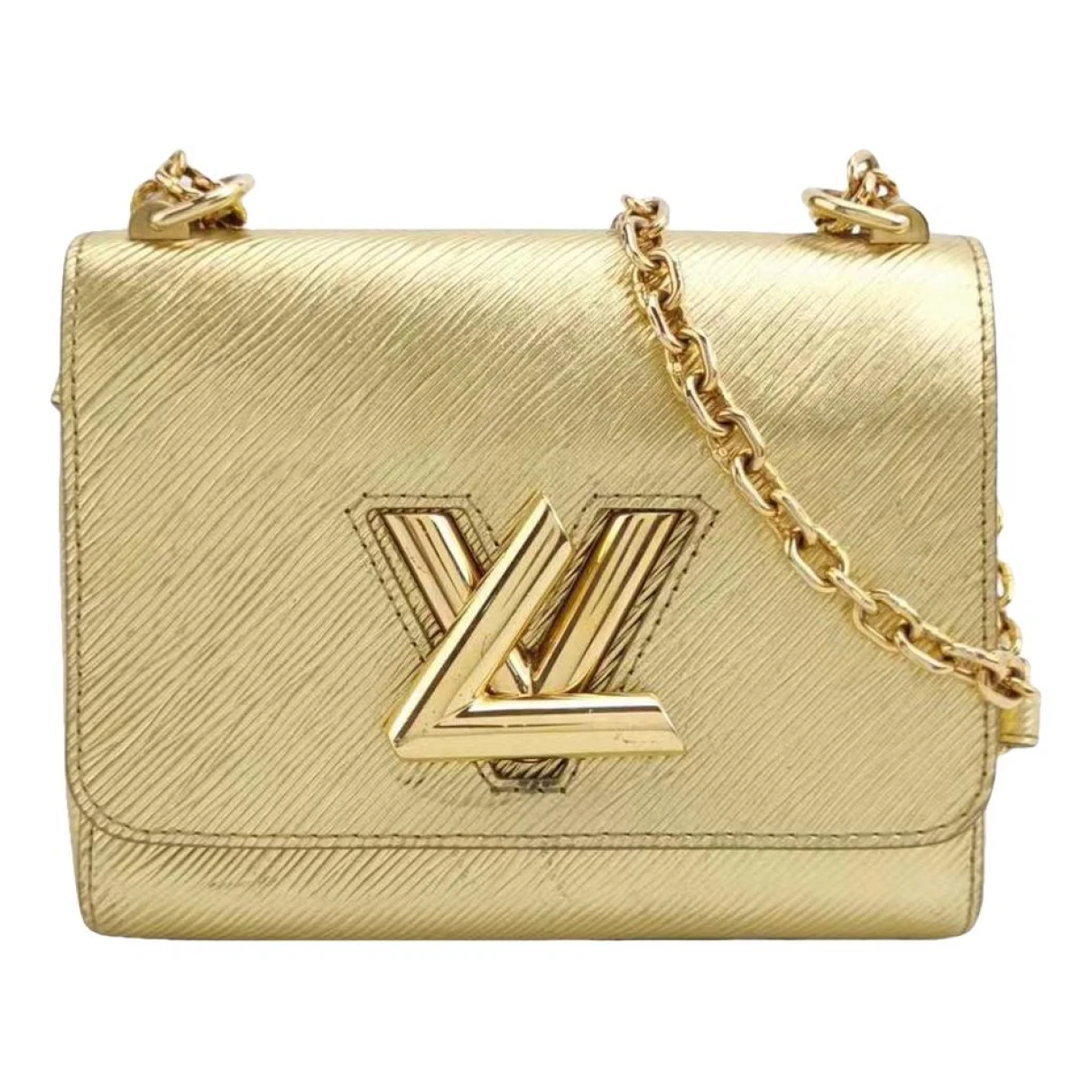 Pre-owned Louis Vuitton Twist Leather Handbag In Gold