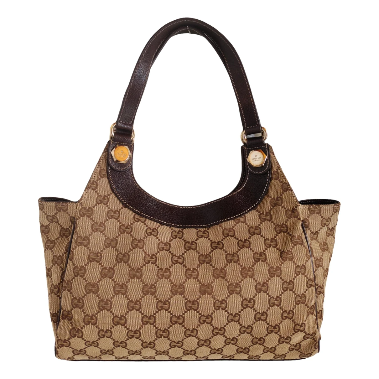 Pre-owned Gucci Charmy Cloth Handbag In Brown
