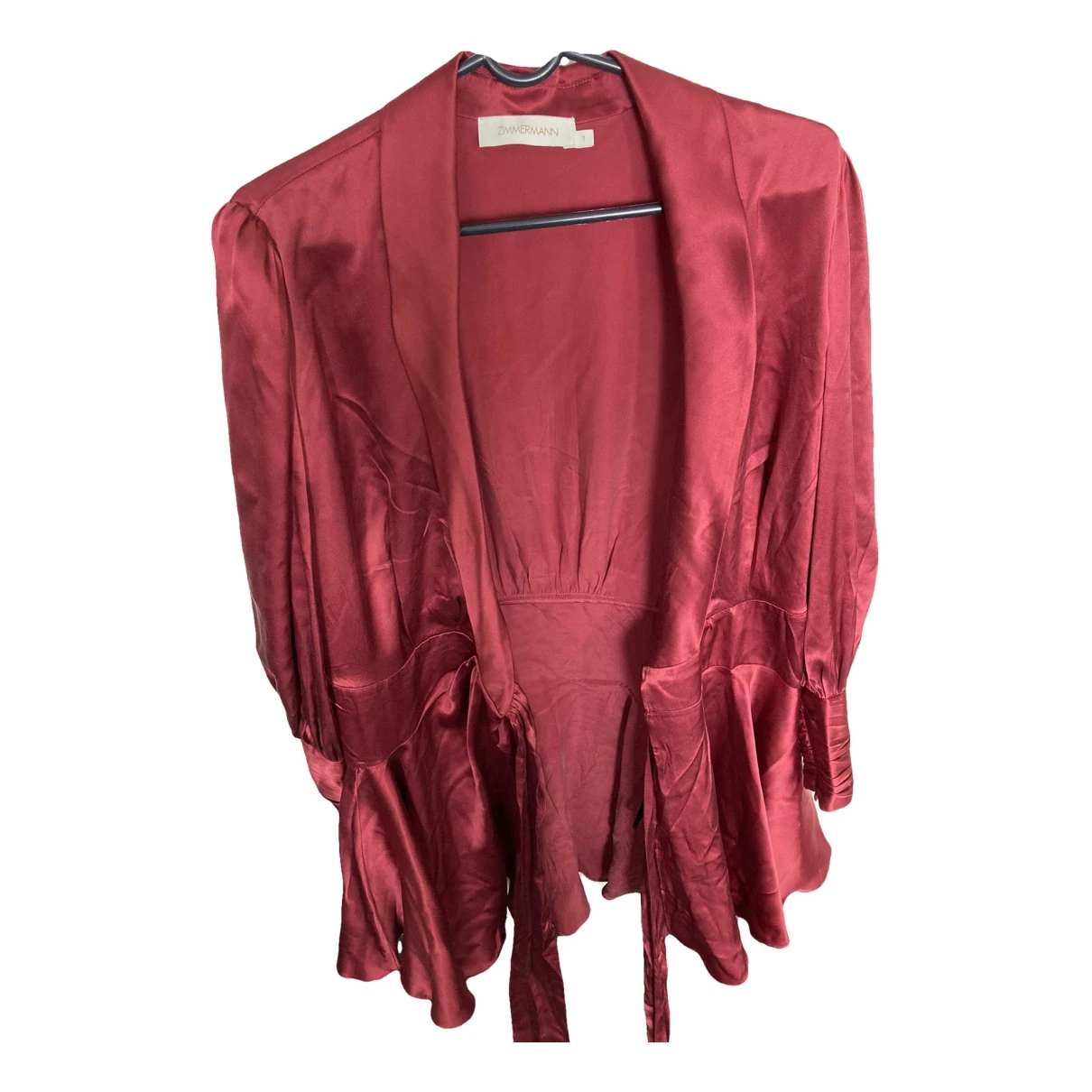 Pre-owned Zimmermann Silk Mini Dress In Burgundy