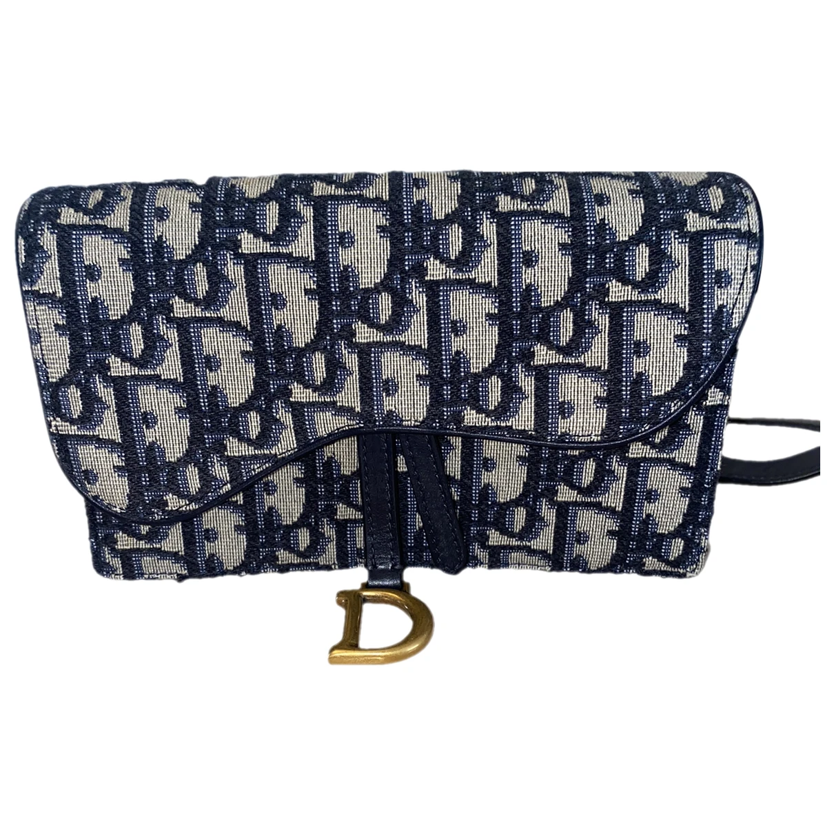 Pre-owned Dior Cloth Clutch Bag In Blue