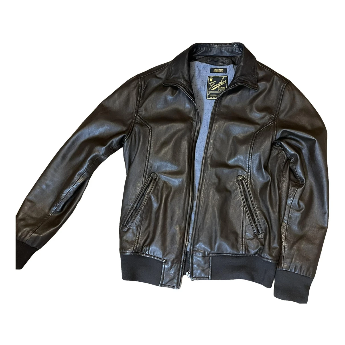 Pre-owned Bomboogie Leather Jacket In Brown