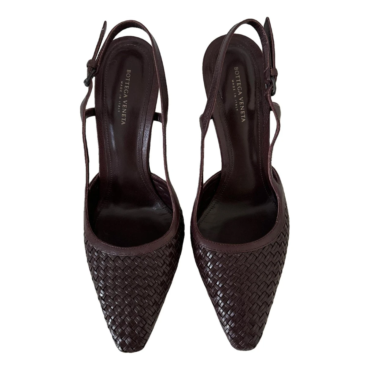 Pre-owned Bottega Veneta Leather Heels In Burgundy