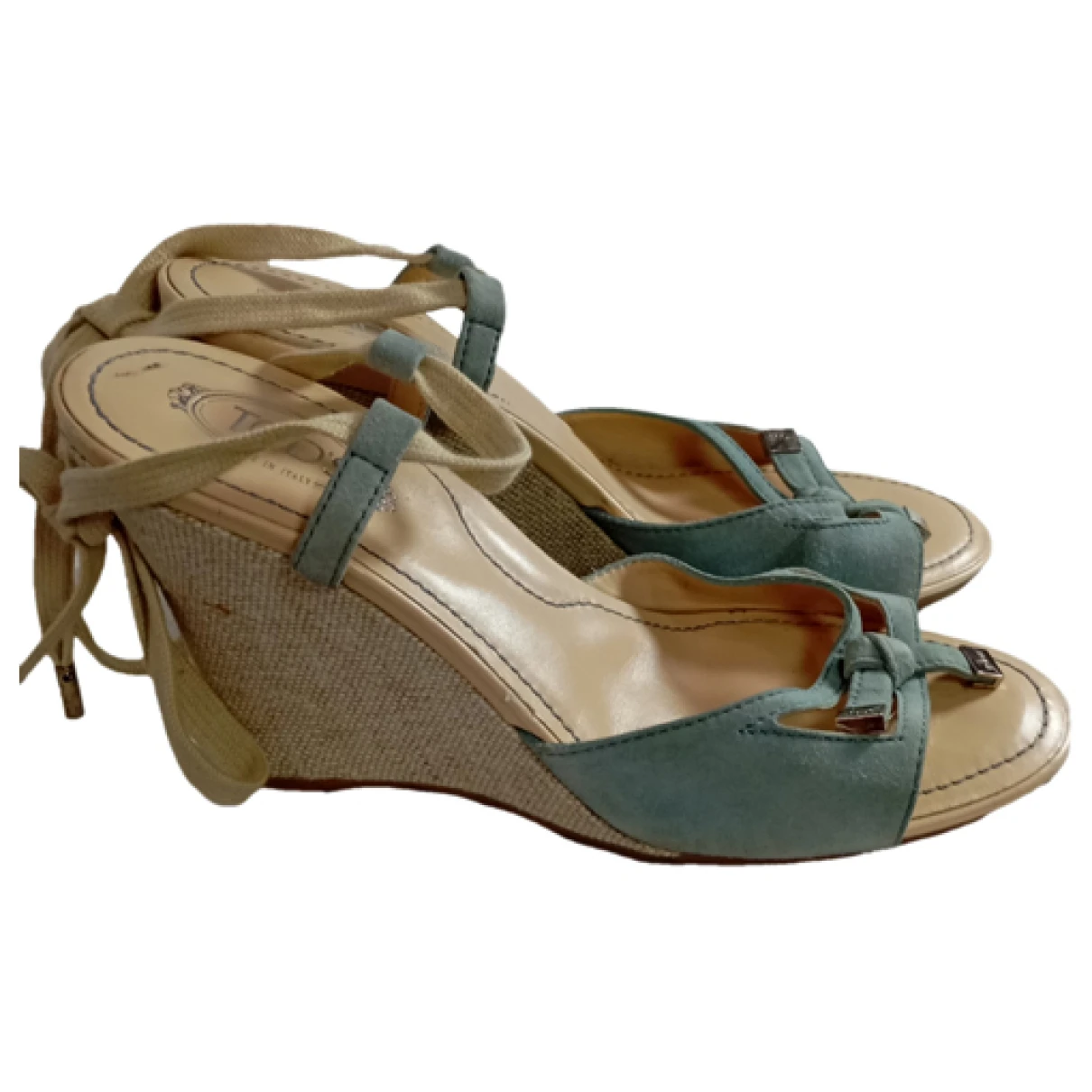 Pre-owned Tod's Sandal In Turquoise