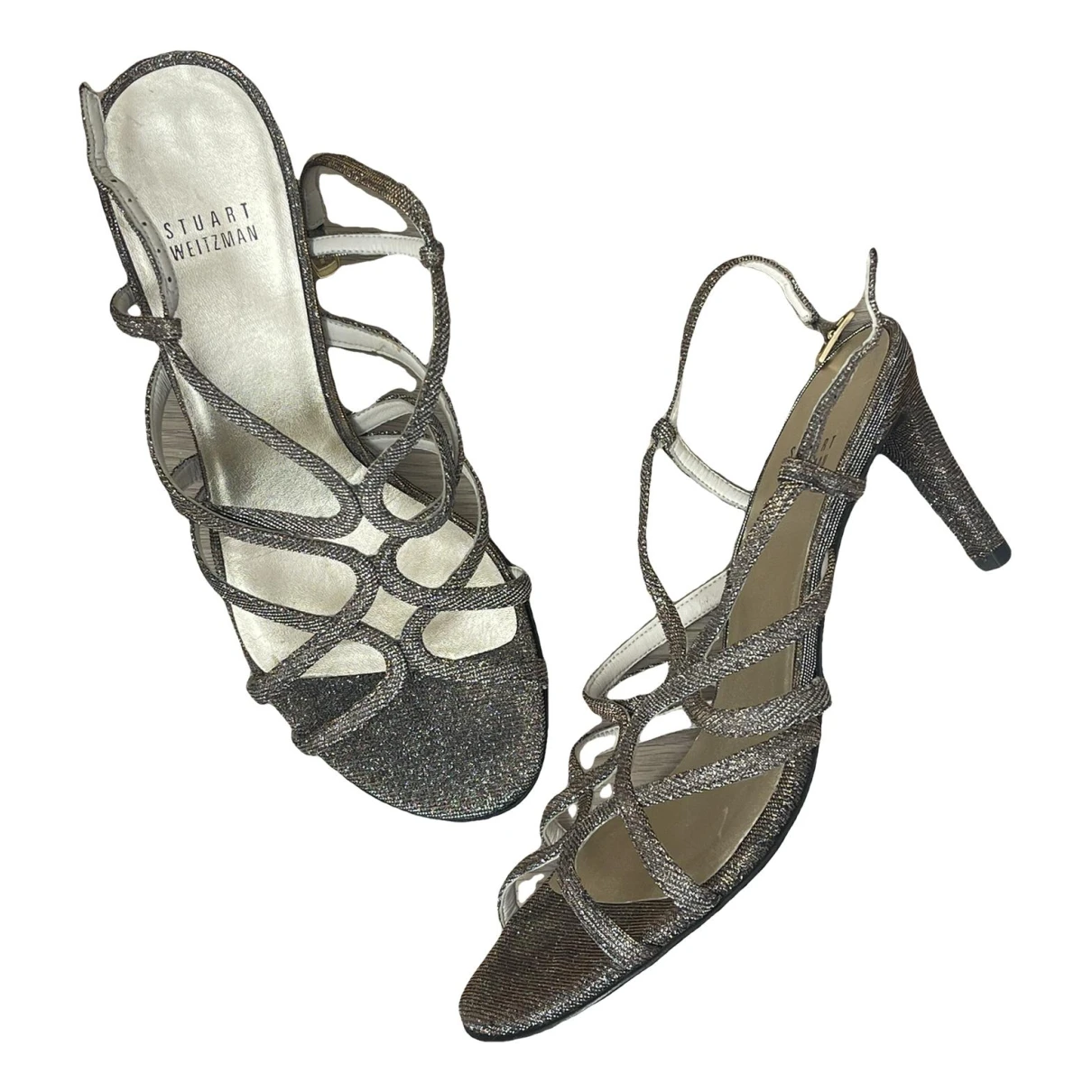 Pre-owned Stuart Weitzman Leather Sandal In Gold