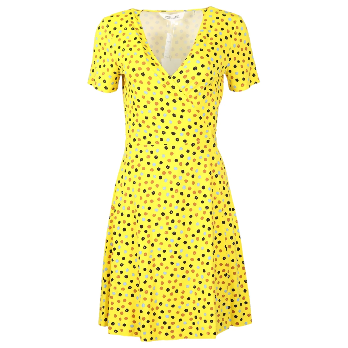 Pre-owned Diane Von Furstenberg Mini Dress In Yellow