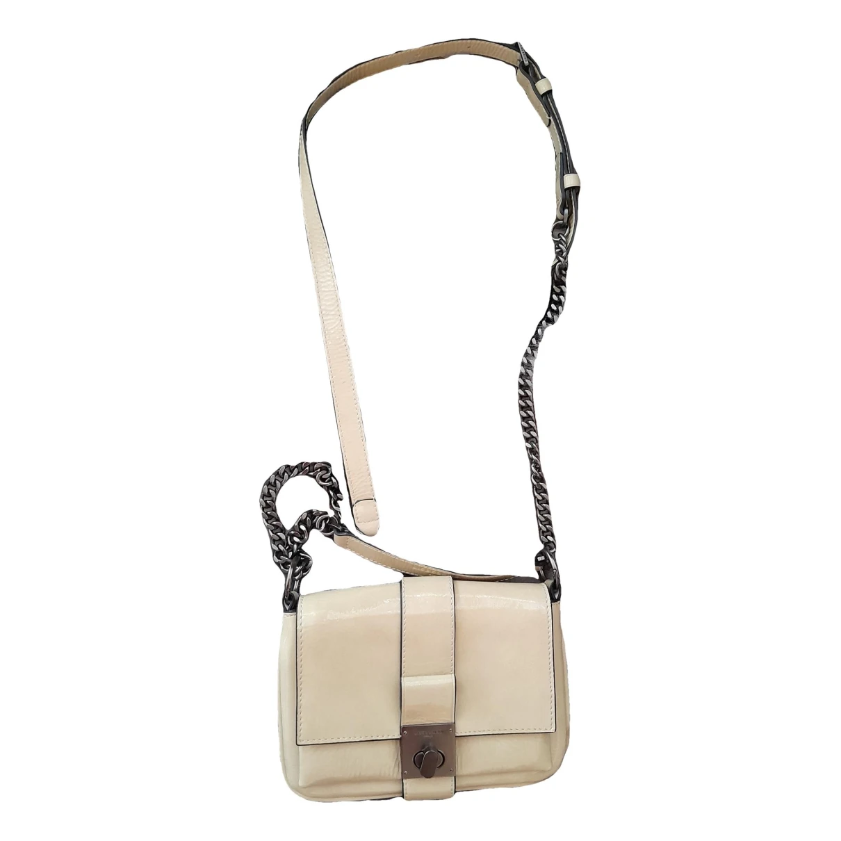 Pre-owned Liebeskind Patent Leather Crossbody Bag In Beige
