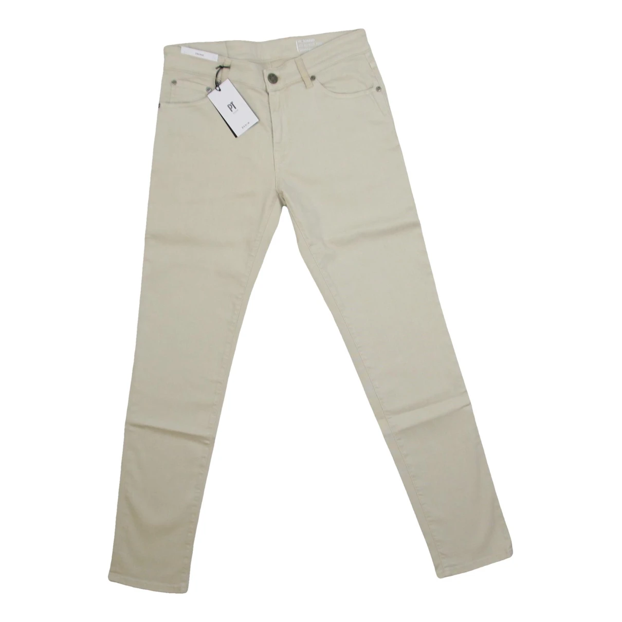 Pre-owned Pt01 Straight Jeans In Beige