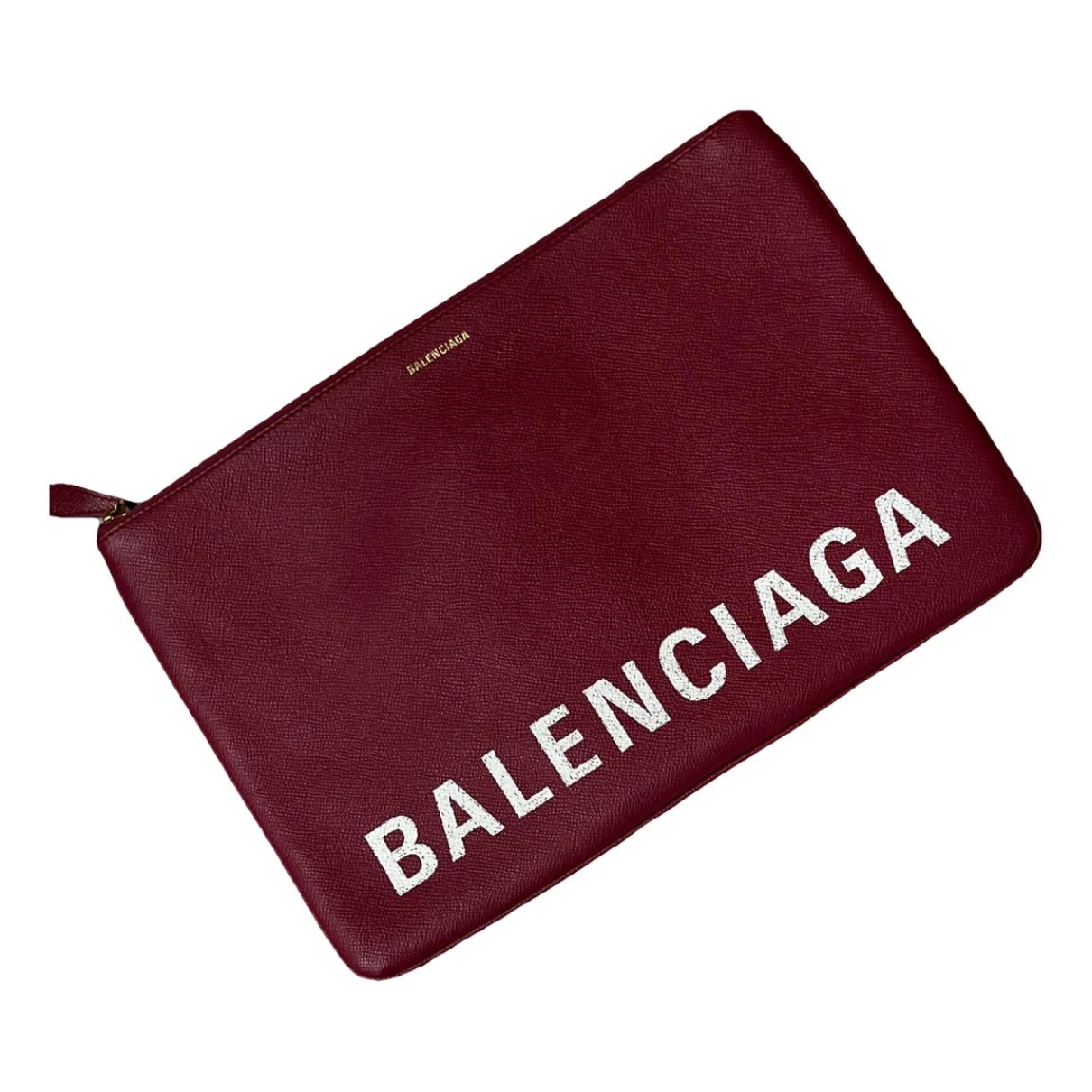 Pre-owned Balenciaga Envelop Leather Clutch Bag In Burgundy