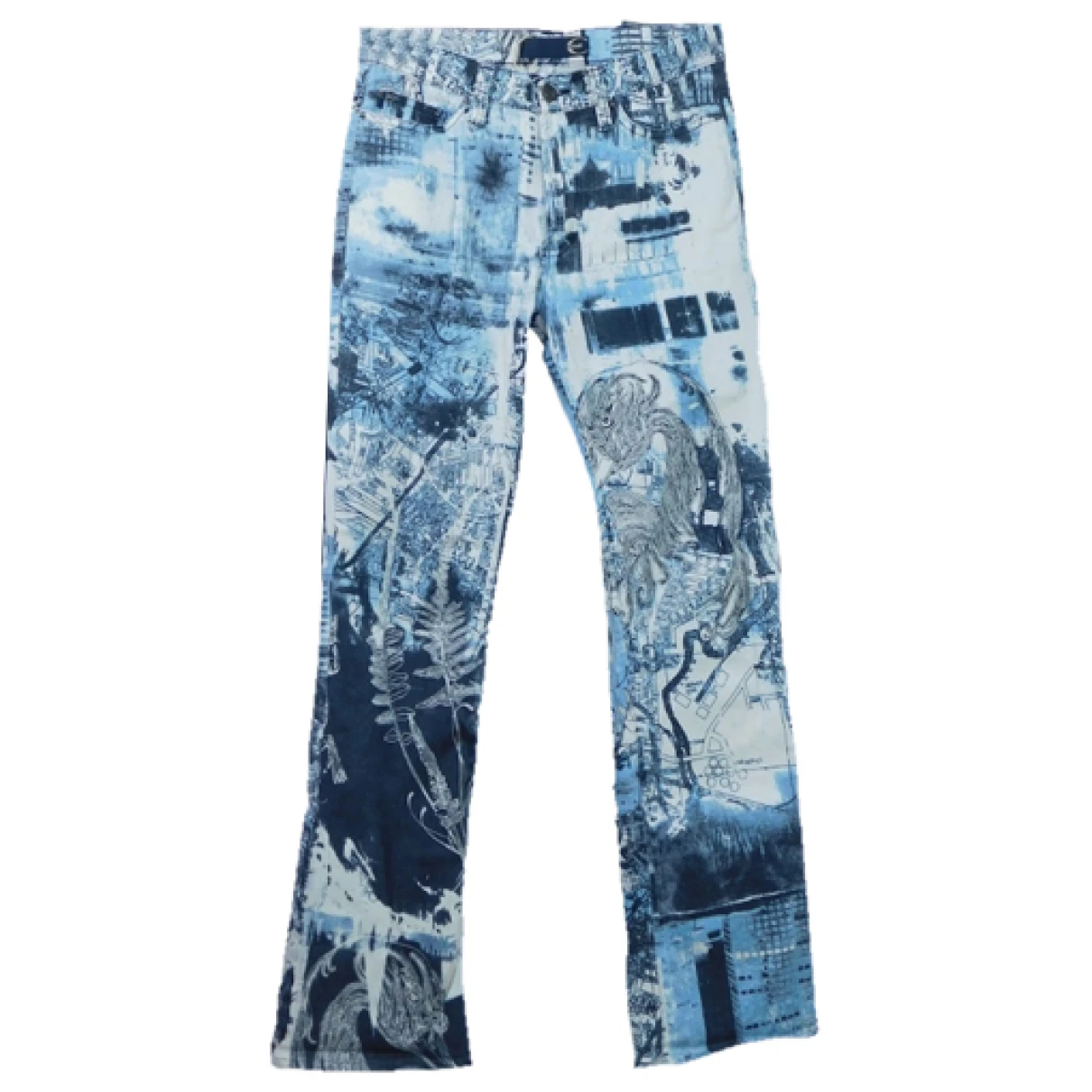 Pre-owned Just Cavalli Straight Pants In Blue