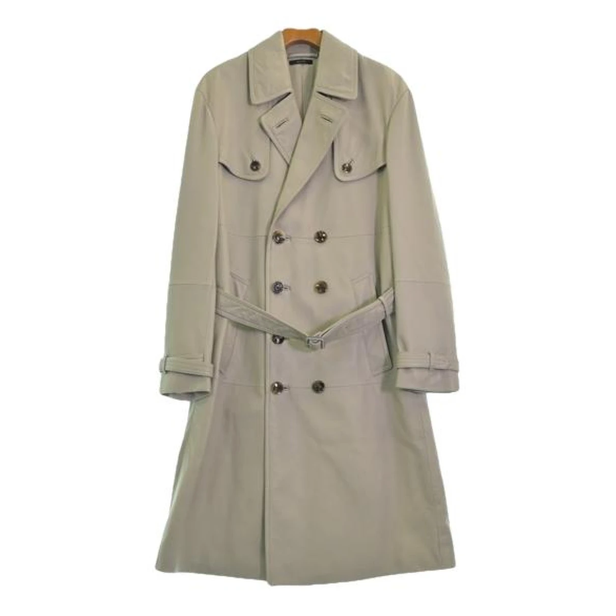 Pre-owned Tom Ford Leather Trench In Grey