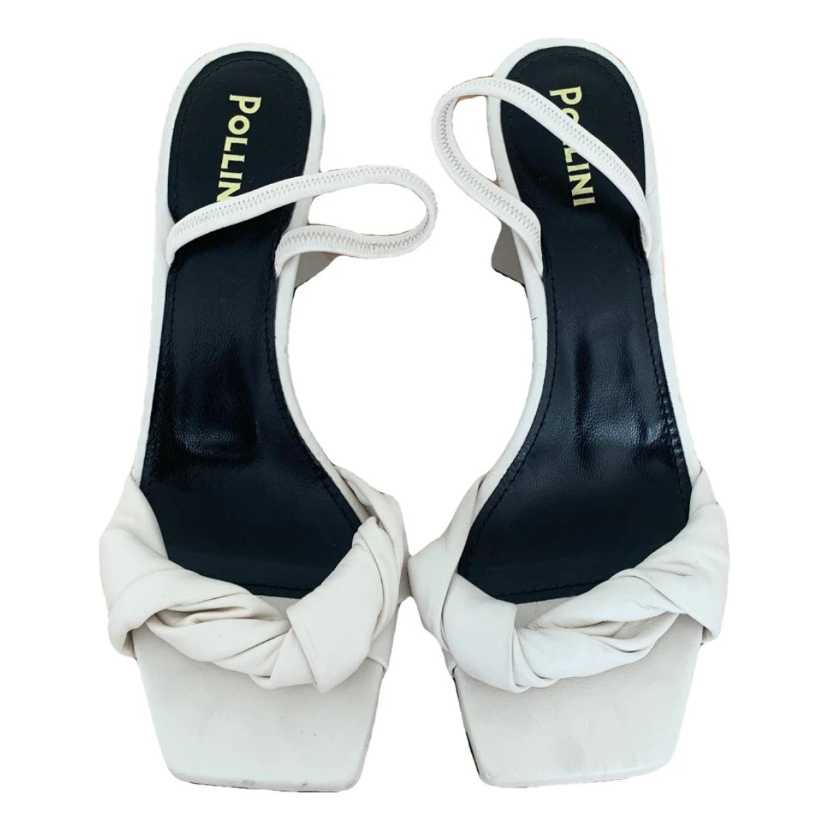 Pre-owned Pollini Leather Sandal In White
