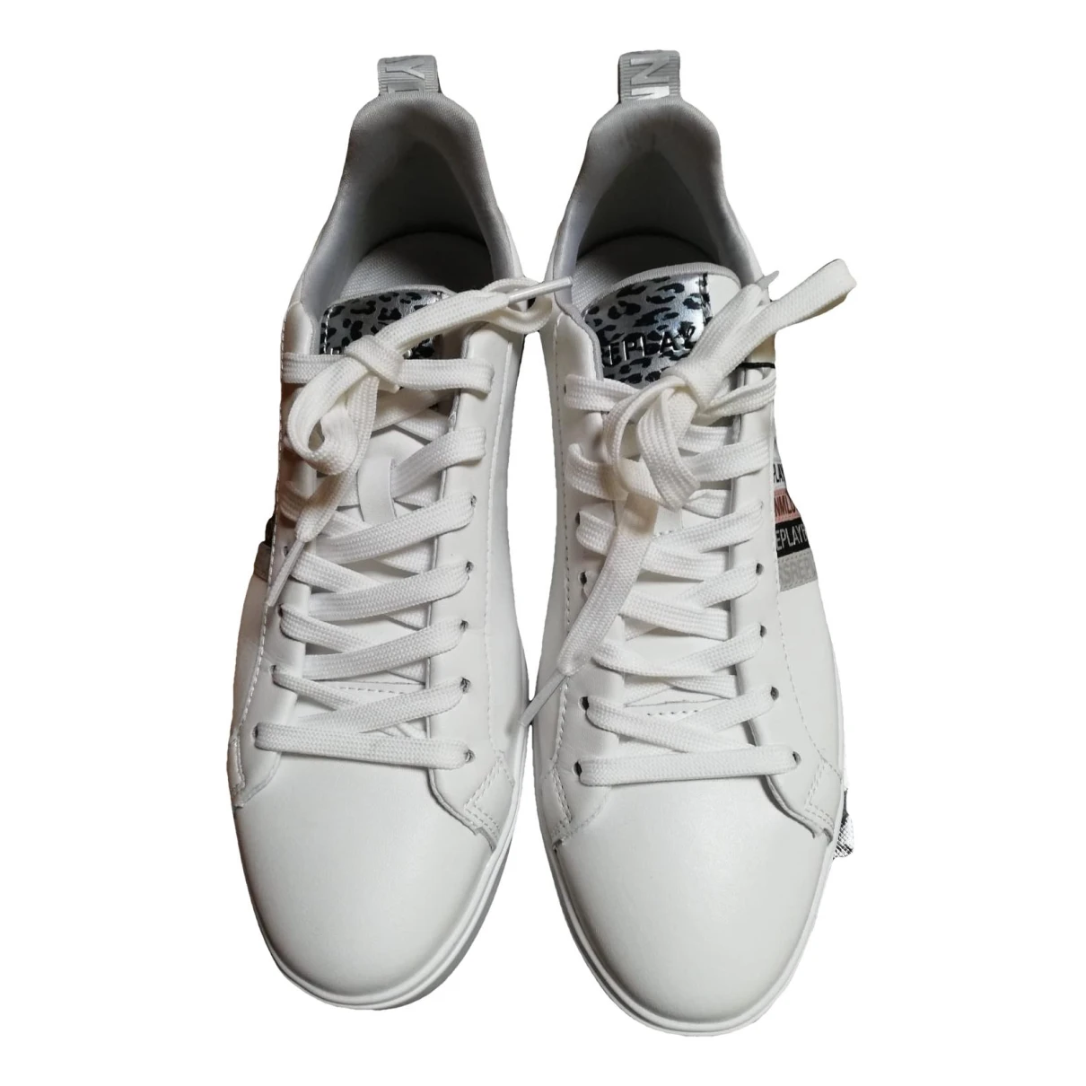 Pre-owned Replay Leather Trainers In White