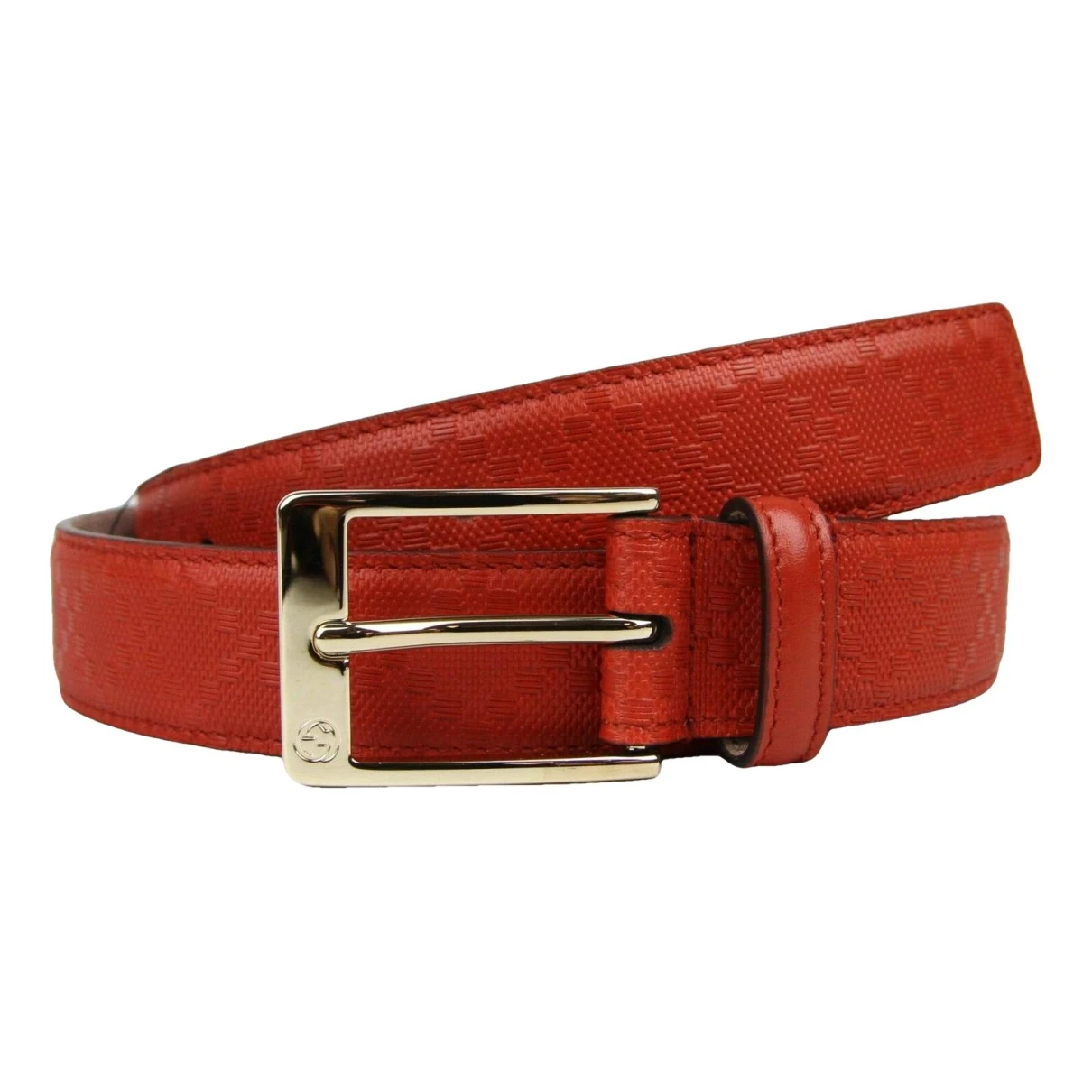 Pre-owned Gucci Leather Belt In Orange