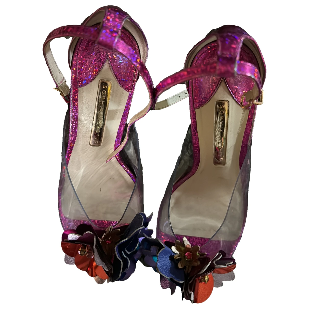 Pre-owned Sophia Webster Patent Leather Flats In Multicolour