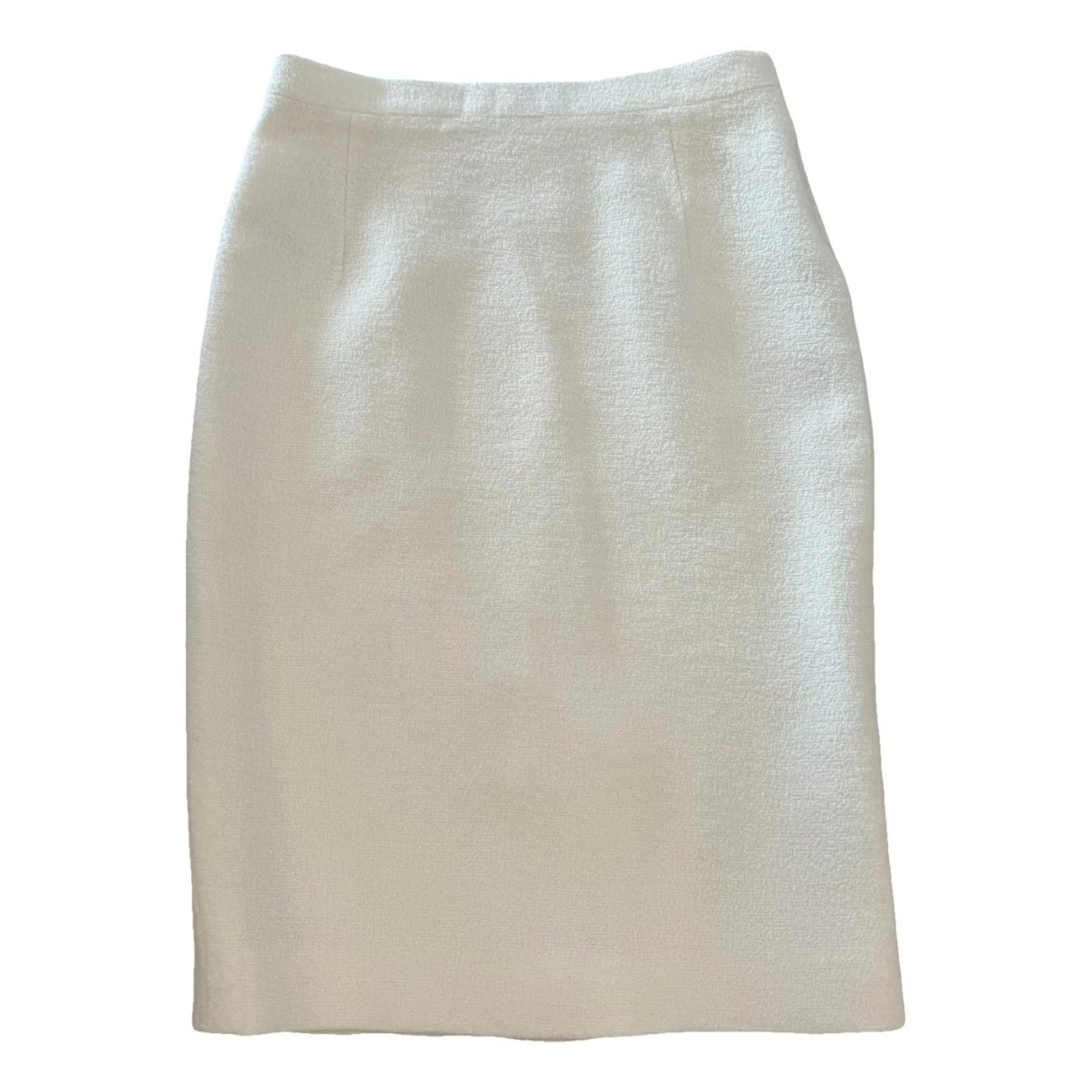 Pre-owned Alessandra Rich Wool Mid-length Skirt In Ecru