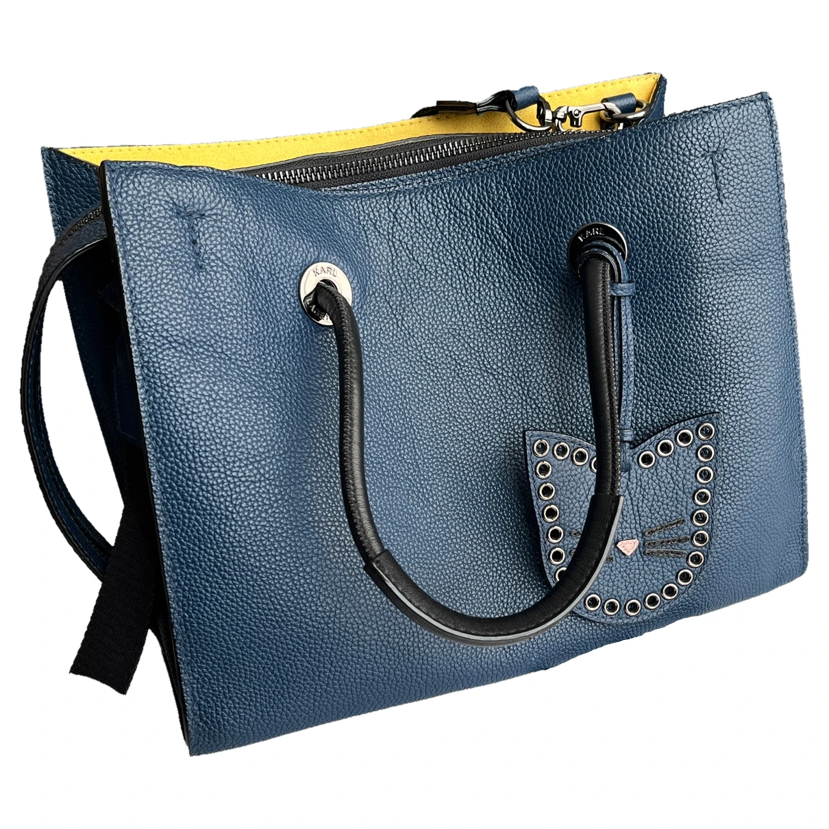 Pre-owned Karl Lagerfeld Leather Handbag In Blue