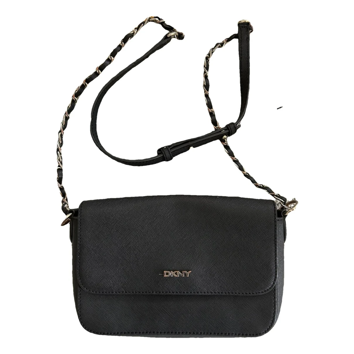 Pre-owned Dkny Leather Handbag In Black