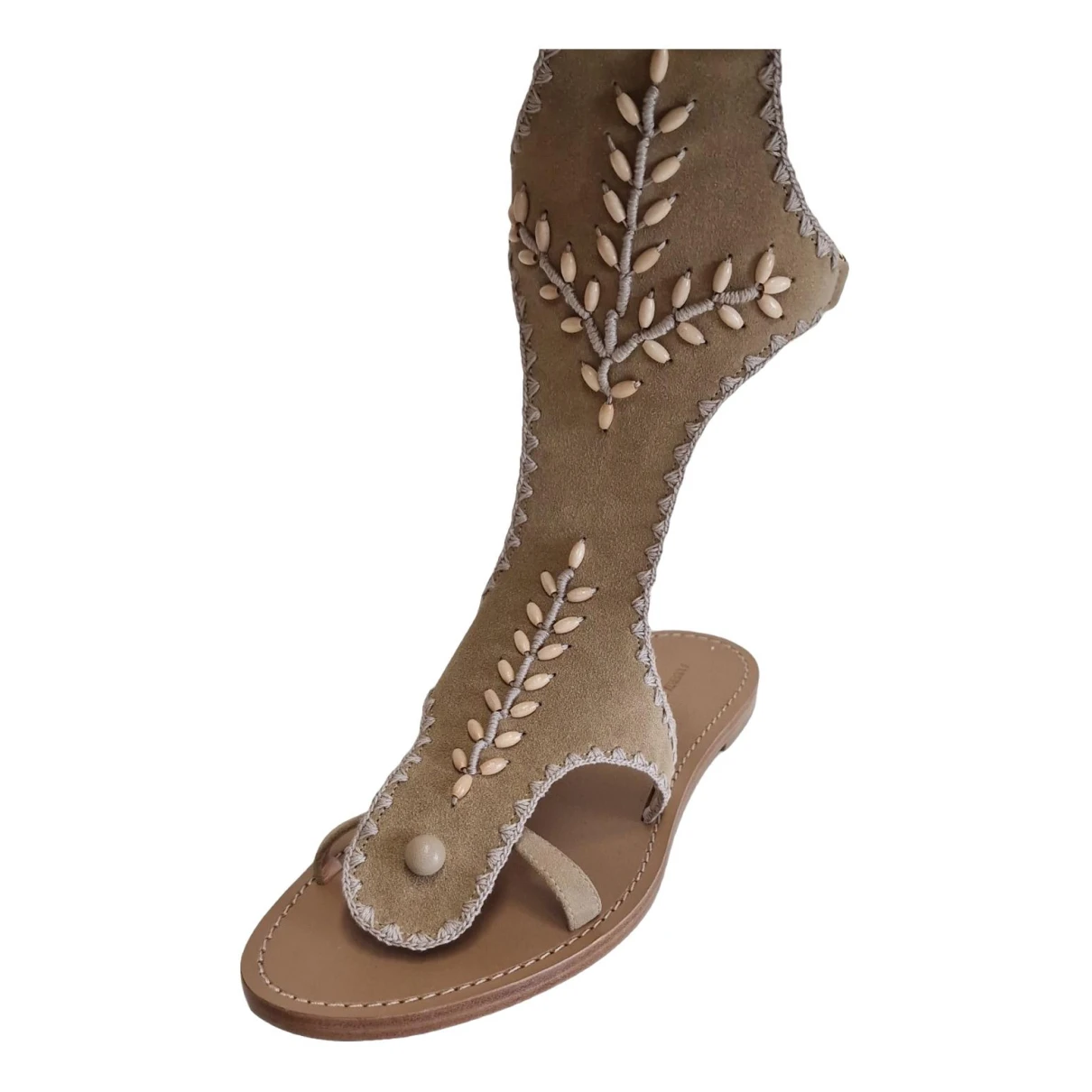 Pre-owned Alberta Ferretti Leather Sandal In Beige