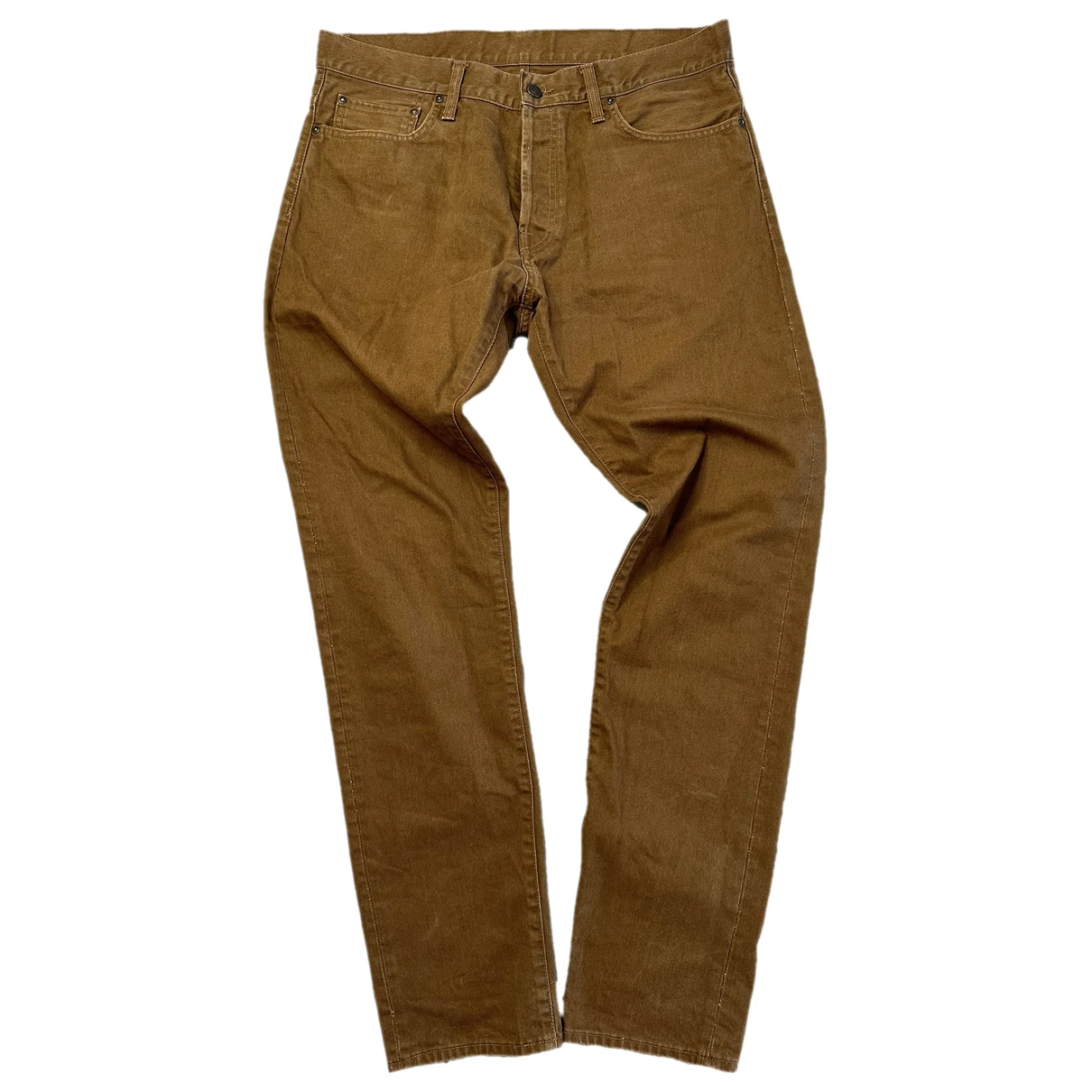 Pre-owned Carhartt Straight Jeans In Brown