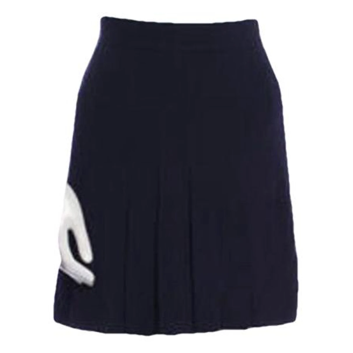 Pre-owned Chanel Wool Mini Skirt In Navy