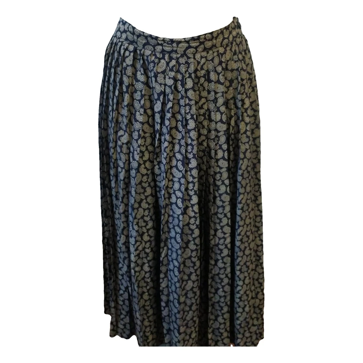 Pre-owned Valentino Silk Maxi Skirt In Blue