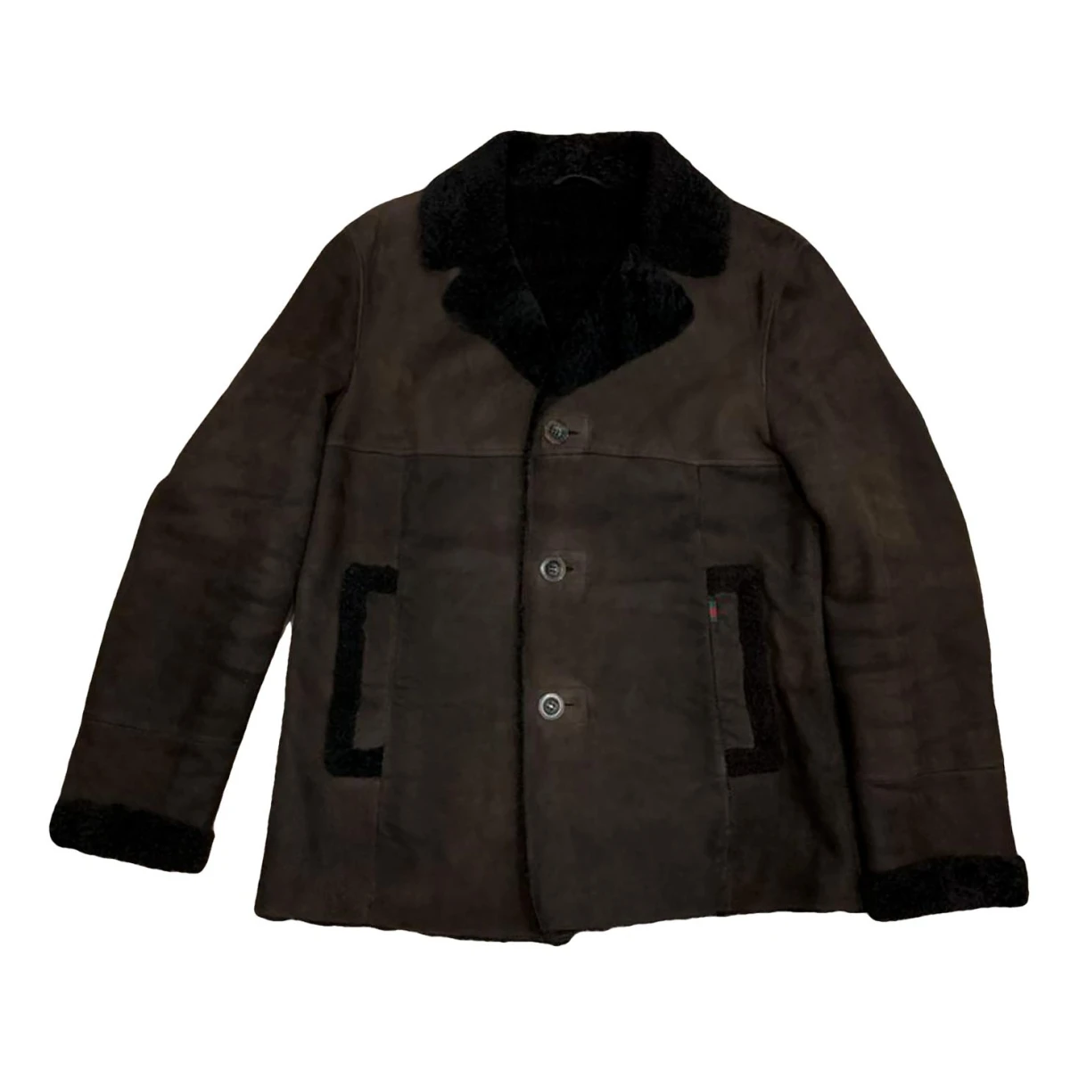 Pre-owned Gucci Shearling Coat In Brown