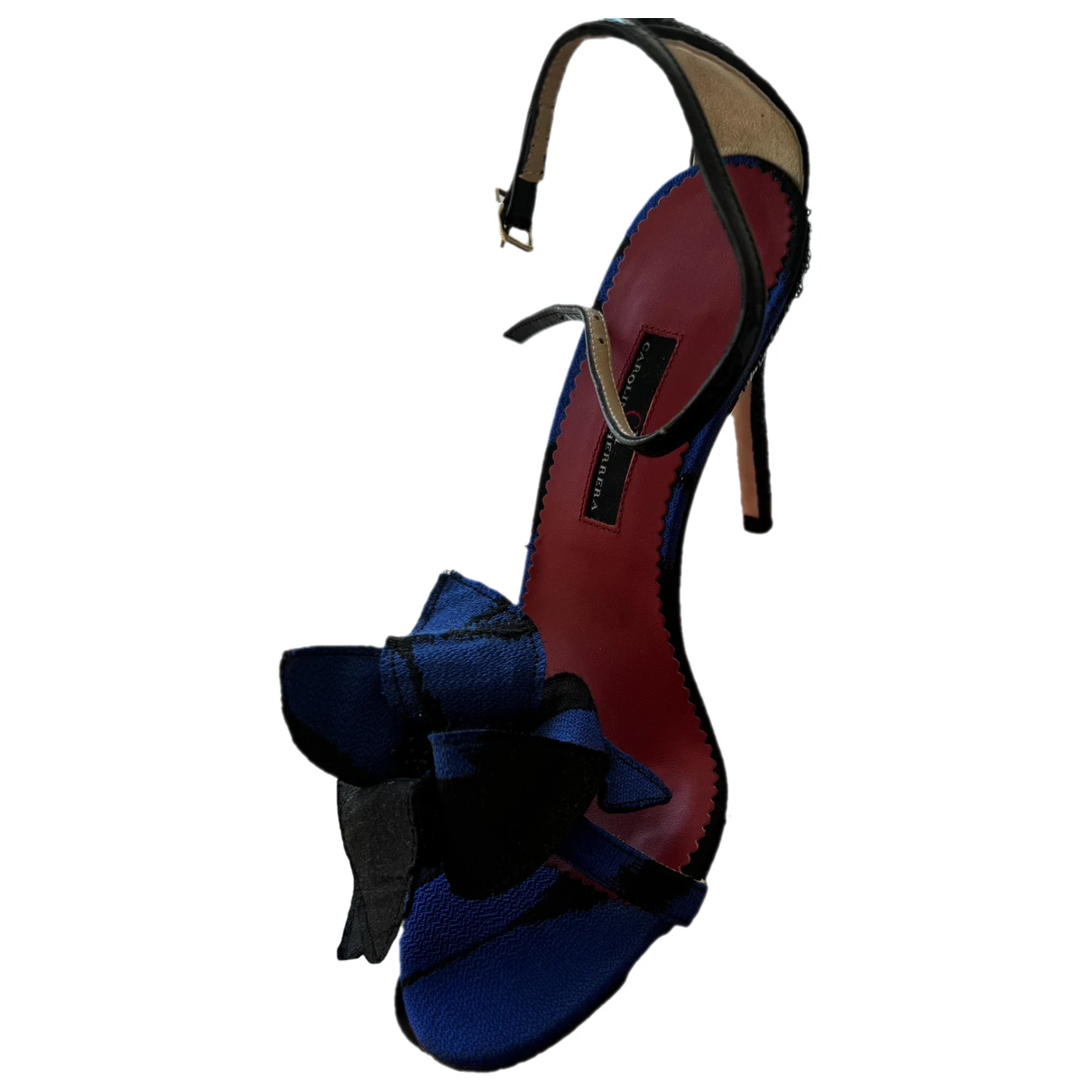 Pre-owned Carolina Herrera Glitter Sandals In Blue