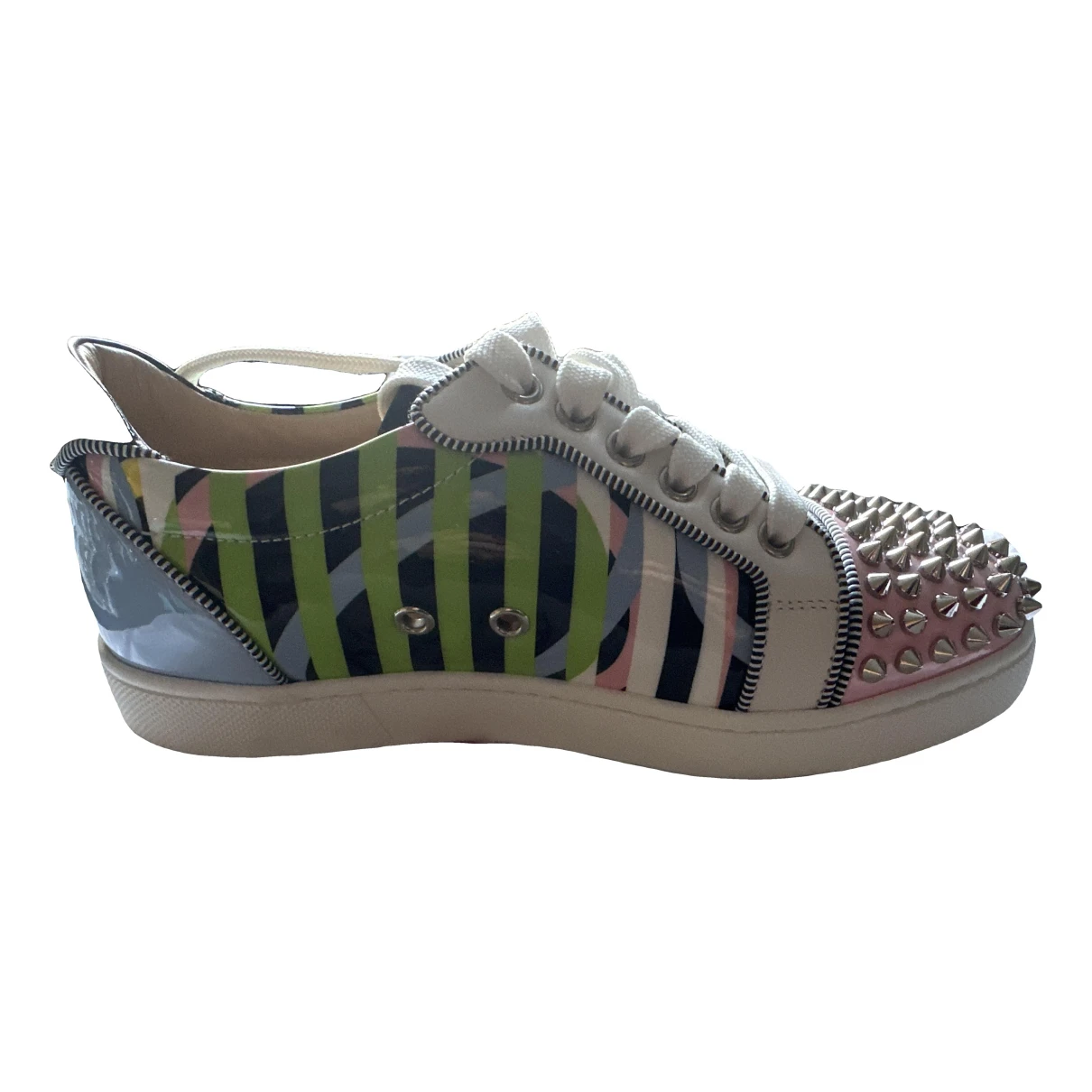 Pre-owned Christian Louboutin Gondolita Patent Leather Trainers In Multicolour