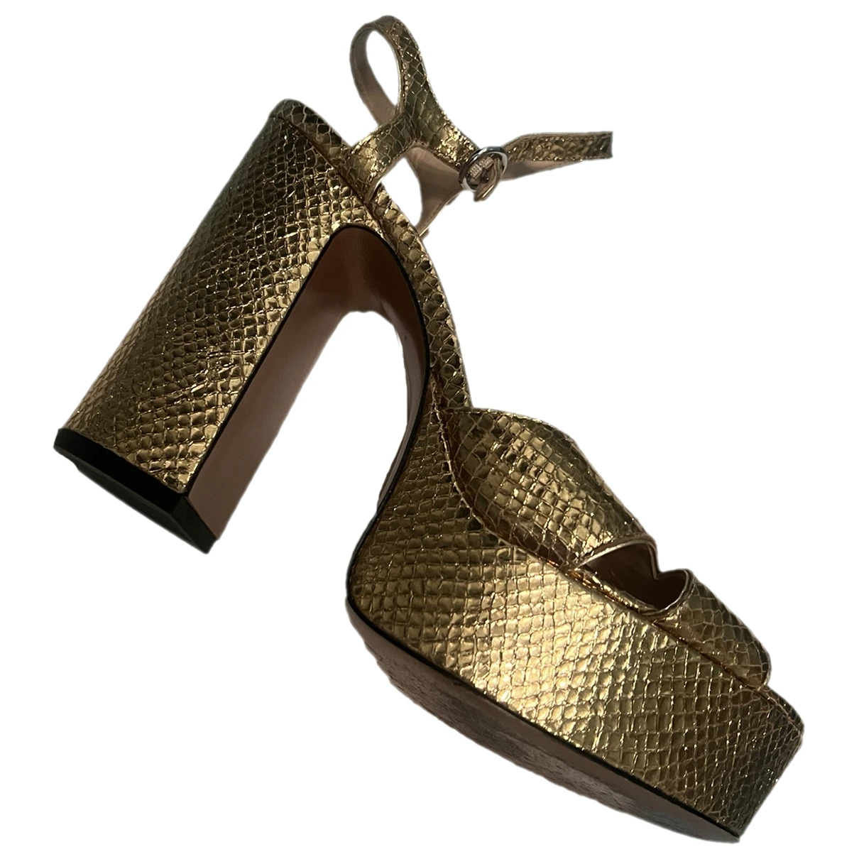 Pre-owned Marc Jacobs Glitter Sandal In Gold