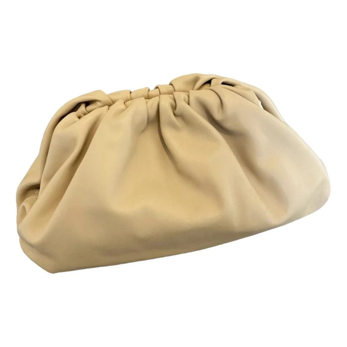 Pre-owned Bottega Veneta Pouch Leather Clutch Bag In Beige