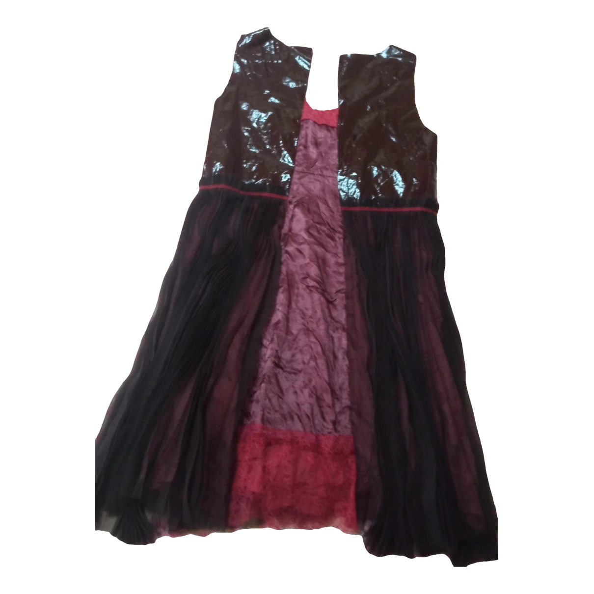 Pre-owned Sacai Mid-length Dress In Burgundy