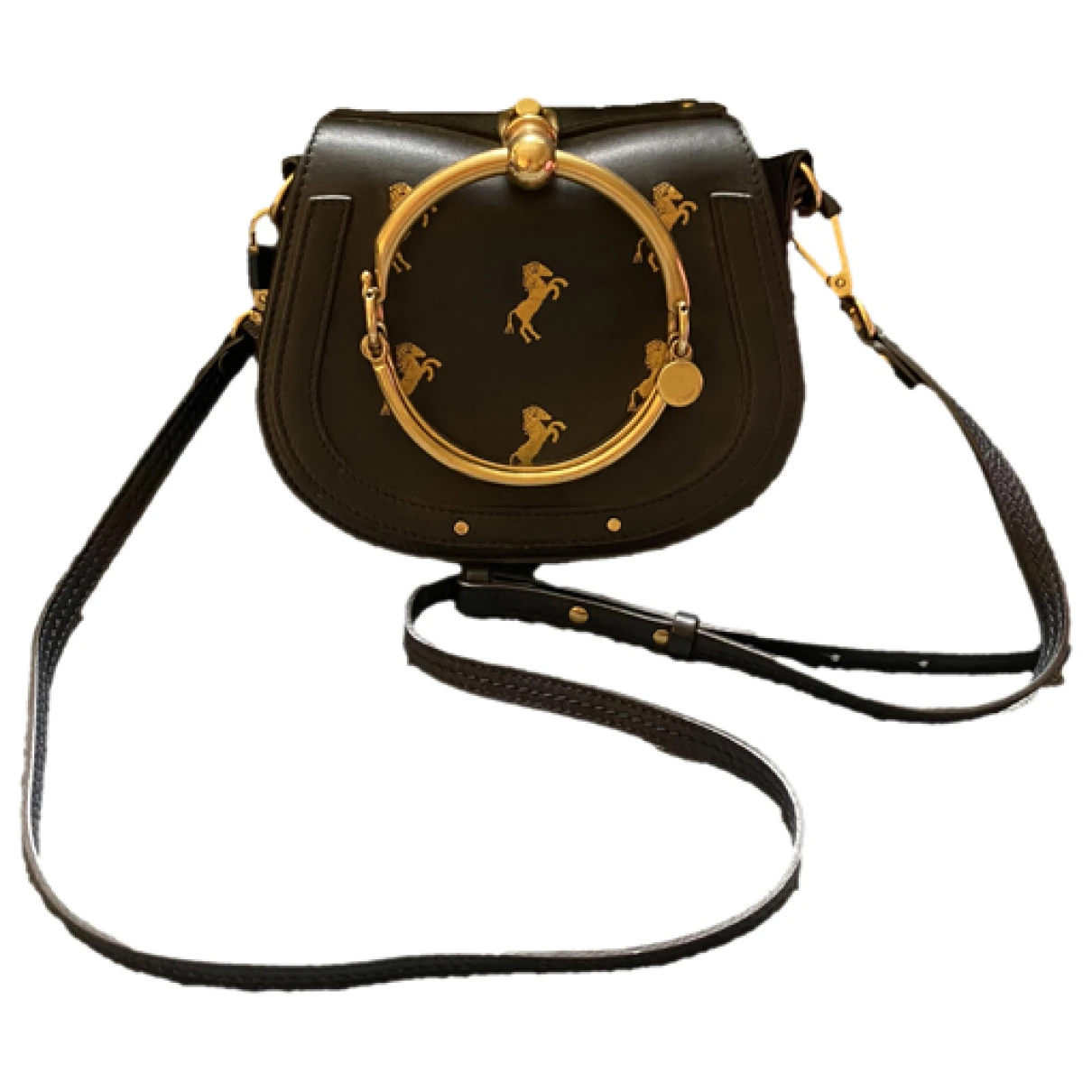 Pre-owned Chloé Bracelet Nile Leather Crossbody Bag In Navy
