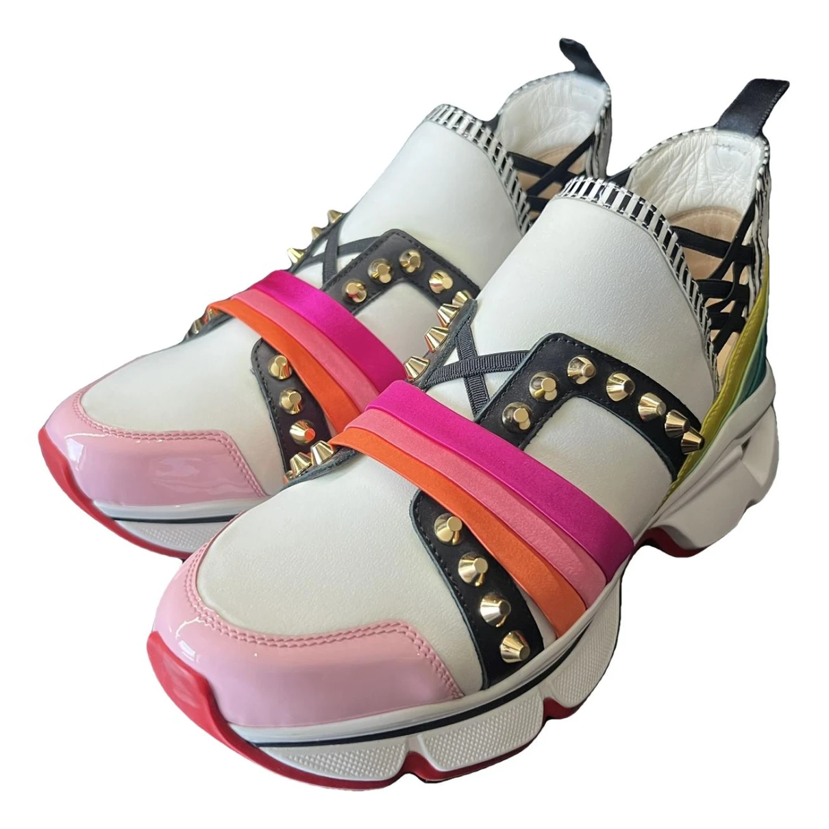 Pre-owned Christian Louboutin 123 Run Trainers In Multicolour