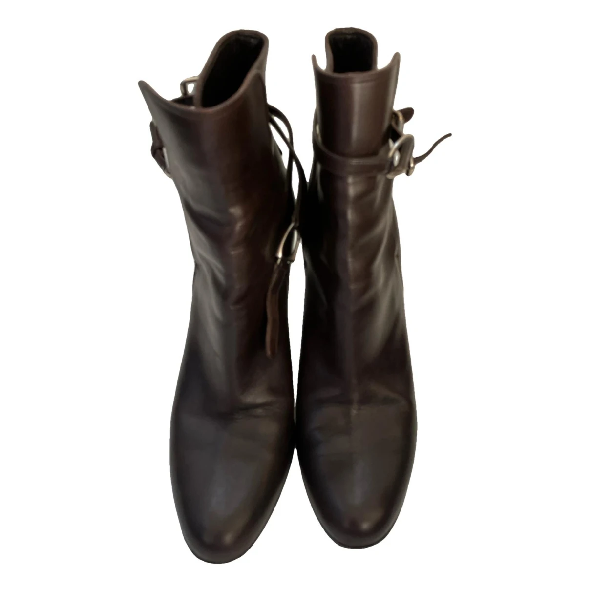 Pre-owned Ralph Lauren Leather Boots In Brown