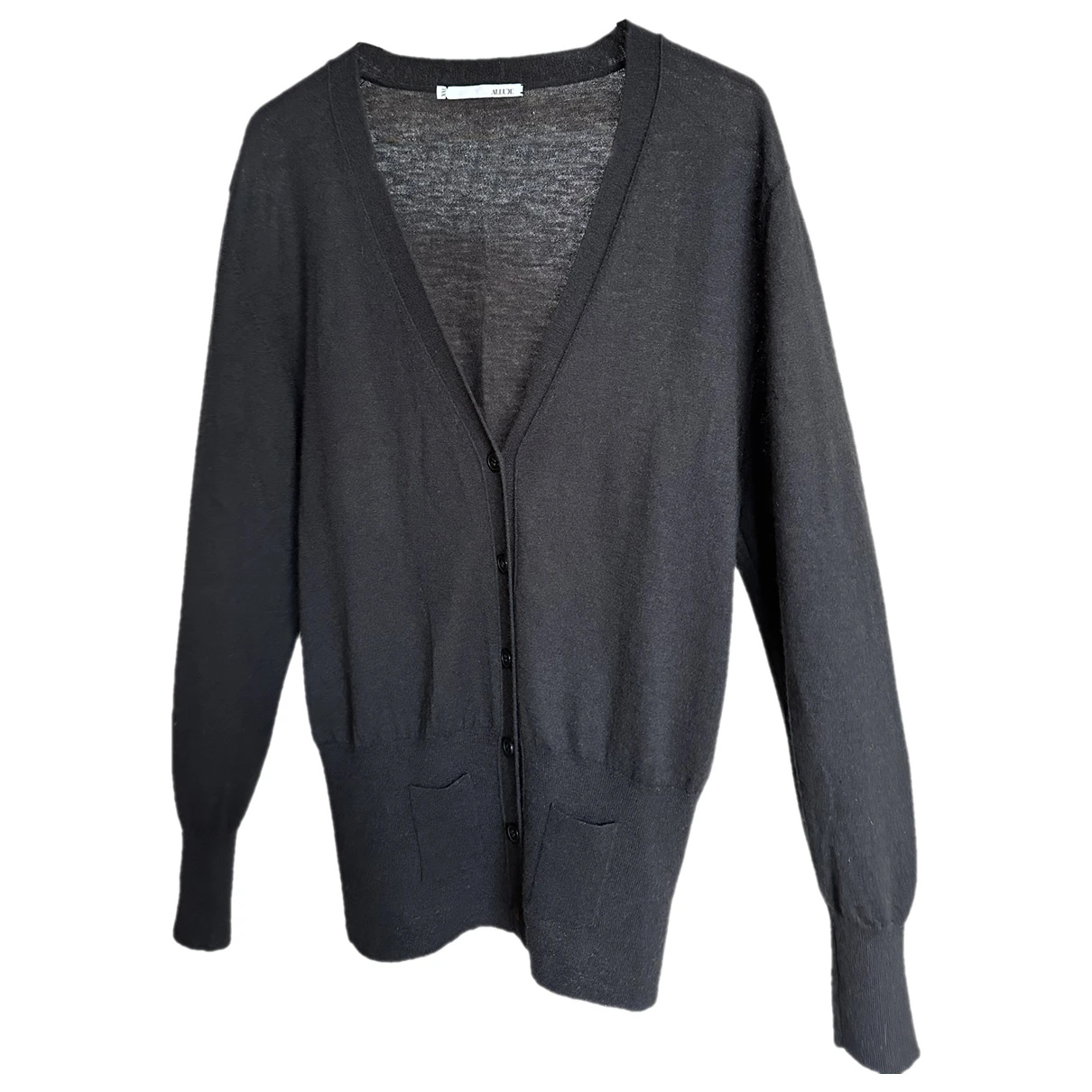 Pre-owned Allude Cashmere Cardigan In Black