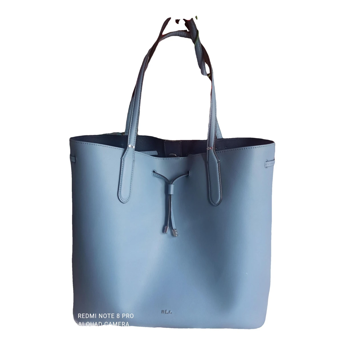 Pre-owned Lauren Ralph Lauren Leather Handbag In Grey