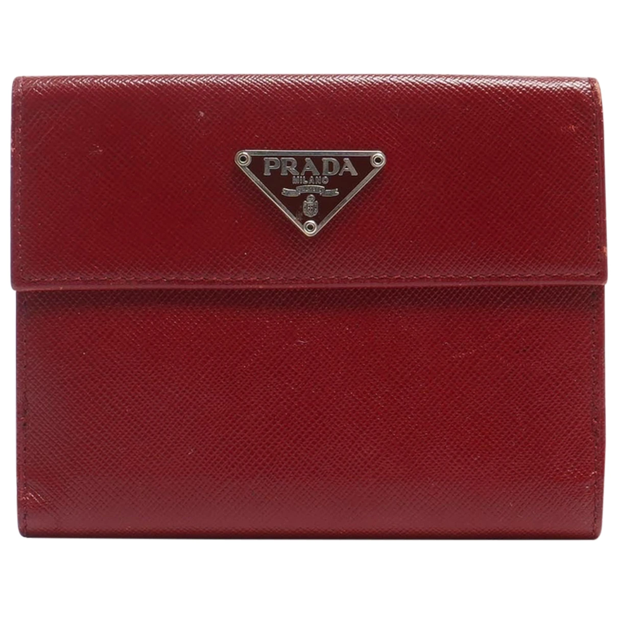 Pre-owned Prada Leather Wallet In Red